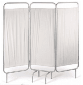 Biombo clínico plegable de tres cuerpos